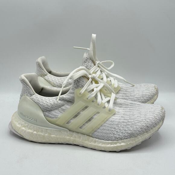 ADIDAS Ultra Boost 3.0 Running Sneakers Triple White Sz 6 - Picture 2 of 8